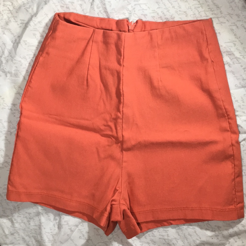 Peach Orange High Waisted Shorts